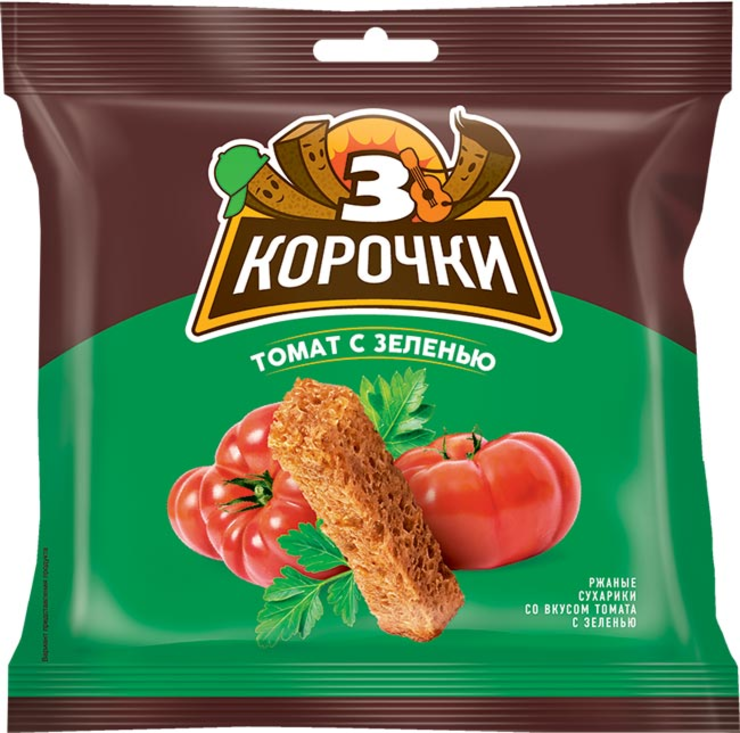 Сухарики "3 корочки" со вкусом томата и зелени 120г