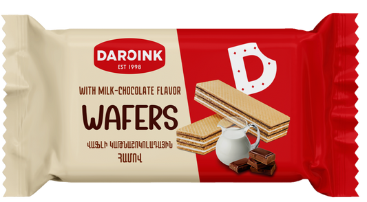 Chocolate and milk flavored waffles (300 gr.)